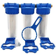 Afimo - Dreifach-filterhalter 9'3/4 - 20/27 Mit 60 μm + 20 μm Kartusche + 2 In 1 Filter (ca + 5 μm)