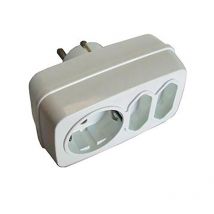 BF - Dreifach-Mix-Multistecker: 2 x 2p (10 a) + 2p + t (16 a) 250 v weiß (eingeschweißt)