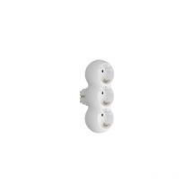 Wolfpack - Dreifach-Schuko-Adapter mit Erdung (16A 250V) für den Hausgebrauch aus weißem Kunststoff