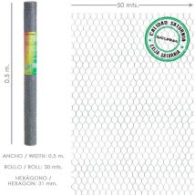 Saturnia - Dreifach verdrehtes Maschendrahtgitter 31/50 cm. 50 Meter Rolle für den Hausgebrauch