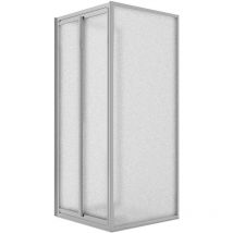 Duschkabine 3-seitig 2 Feste+ Saloon Mit 2 Schwenktüren Strukturglas H 198 Mod. West 70x80x70 Cm Öff. 80