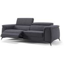 Sofanella - Stoff 3-Sitzer livorno Dunkelgrau 224 x 109 x 77 cm Füße: Graphit - Dunkelgrau