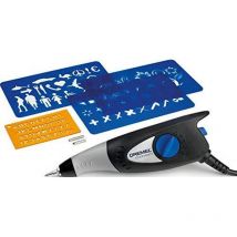 Dremel 290 - Engraver 35W, kit di utensili per incidere con 3 punta e 4 sagome per incidere vetro, pelle, legno