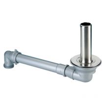 Lira - Drenaje que ahorra espacio con un tubo de rebose de acero inoxidable de 170 mm para un fregadero de 90 mm de diámetro