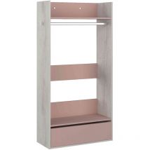 Terre De Nuit - Dressing enfant en bois grisé et rose - DR9020