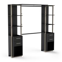 Dressing avec tiroirs style industriel eban - Noir