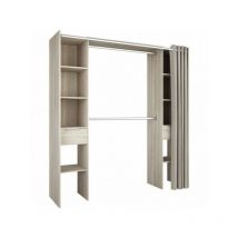 Demeyere - Kit dressing 2 colonnes + 2 penderies + 2 tiroirs - Décor Chene Shannon - l 115 x p 50 x h 203 cm - dana