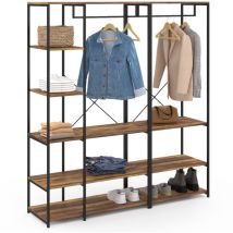 Idmarket - Dressing modulable xxl l. 150 cm hawkins bois foncé design industriel