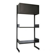 Sodiake - Mobilier de rangement autoportant et sans fixation en metal couleur noir robuste pour buanderie et garage avec 2 tablettes reglables l90cm