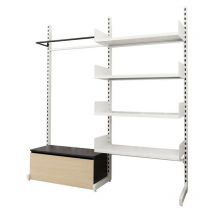 Sodiake - Mobilier de rangement autoportant et sans fixation en metal couleur blanc robuste pour buanderie et garage avec 4 tablettes reglables l90cm