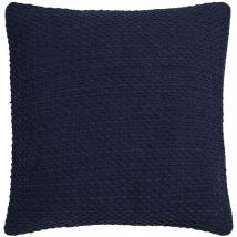 Drift Home - Hayden Textured Weave Eco-Friendly 100% Recycled Cotton Cushion Cover, Navy, 43 x 43 Cm