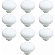 Linghhang - Door Knob 10PCS 33mm Ceramic Door Handle Kitchen Cabinet Drawer Door Knobs White
