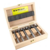 5PCS Classic Fostne Bit, Set 15, 20, 25, 30, 35mm, in Wooden Case, 1630505 - Famag