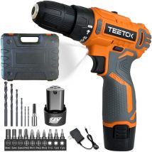 Drills and combi drills,Cordless Drill Combi Driver,3/8 inch Key-Less Chuck,25+1 Torque Setting,2-Speed, Electric Screwdriver Set with Battery +