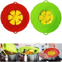 Dripex - 2 pcs Couvercle anti-débordement, silicone alimentaire., lilas,26cm
