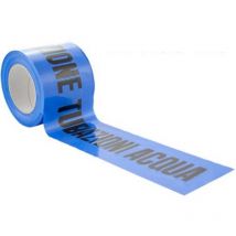 Koem - rotolo nastro segnaletico alta visibilita' azzurro in polietilene cm 10x200 mt per segnalazioni tubazioni acqua per ediliza e lavori stradali