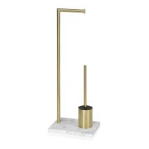 Wadiga - porte-rouleau de pinceaux en acier inoxydable et marbre, or