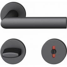 FSB - Drückergarnitur 12 1108 asl auf Rosette wc, Aluminium schwarz matt