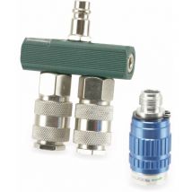 Druckluft-Verteiler DLV2, 2-fach, Luftmengenregler (¼') - Daytools