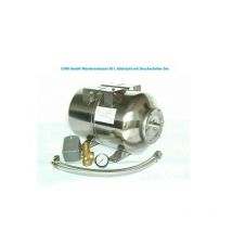 GmbH Réservoir sous pression 50 l acier inoxydable, kit pressostat et tuyau blindé 60 cm - CHM