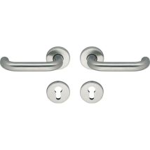 Eco Drückergarnitur D110/r Mit Rosetten Pz, Ts 40-66 Mm, Silber Eloxiert
