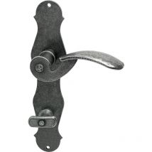 Halcö - Türbeschlag Stubai Türgriff auf Schild wc Eisen, verzinkt schwarz hell passiviert