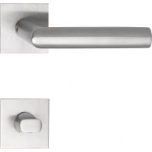 Solido - Türbeschlag Vaduz Türgriff auf Flachrosette, eckig wc Edelstahl matt