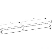 Eco Drückerstift Geteilt 50/60mm Vierkantstift 9mm Passend Zu En179 & En1125, Stahl Verzinkt