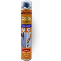 Dstock60 - 1 colle de montage polyuréthane pistolable - Colle polyuréthane non expansive - Pour le collage et montage de matériaux isolants, panneaux