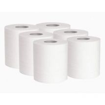 Dstock60 - 6 essuie mains 450 formats lisses - 2 plis pure ouate - bobines a devidage central ou exterieur - agree contact alimentaire - fabrication