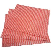 Dstock60 - Lot de 1000 Chiffons lavettes non tissées ajourées - 30x38 cm - Rouge vagues blanches -Antibactérienne - Capacité d'absorption élevée