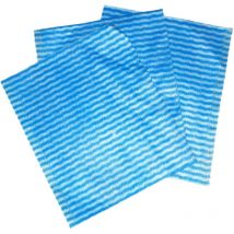 Dstock60 - Lot de 1000 Chiffons lavettes non tissées ajourées 30x38 cm - Bleu vagues blanches - Antibactérienne - Capacité d'absorption élevée