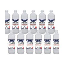 Dstock60 - lot de 12 bouteilles de 1 litre de vinaigre blanc naturel concentre 14 Degrés (phebus produit d'origine garantie) - degraisse. detartre.