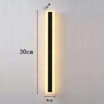 Langray - Applique longue led Villa Applique murale Villa Porche Applique intérieur Appliques murales Noir Long Light Strip Aluminium Applique murale