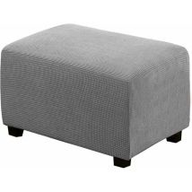 Housse De Pouf Carrée Extensible En Peluche, Housses De Repose-pieds En Jacquard Doux Pour Protéger Le Repose-pieds, Housse De Pouf Avec Fond 