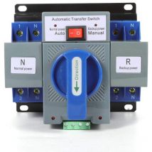 Dual Netzteil Switches, 2P 63A 220V Automatischer Umschalter Transferschalter Lastumschalter Doppeltransferschalter für Haushaltsstrom,