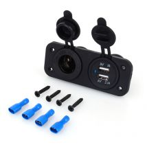 SJLERST Dual USB Car Auto Allume-cigare Socket Splitter 12V Chargeur Power Adapter Outlet