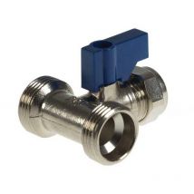 Pepte - Dual Washing Machine Appliance Valve Tee Compression 15mm x 3/4 x 3/4