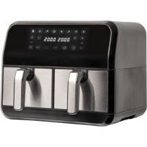 S.i.a - Extra Large Dual Basket Air Fryer In Black, 8L, 8 Program - sia SAF76K