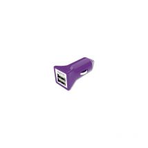 Duales USB-Autoladegerät (violett) analog