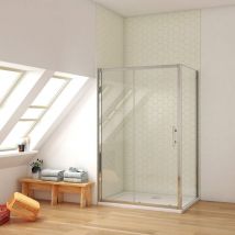 120x70x185cm Mampara de ducha corredera , 5mm cristal templadol, marco de aluminio cromado - Cromado - Ducha Casa