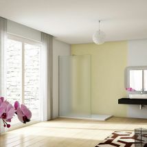 Ducha Casa - 110x200cm Mampara de ducha frontal 1 hoja sin marco exterior, 8mm cristal templado opaco antical, barra 70-120cm