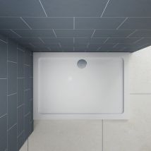 Ducha Casa - 100x80cm Plato de ducha rectangular antideslizante y antibacteriana, las piezas desagüe incluido - Negro