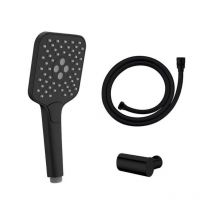 Ottofond - Ducha de mano de abs con soporte de latón y manguera de 1,5 m, negro mate