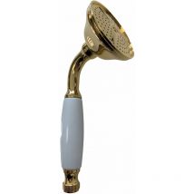 Ducha de mano en latón dorado con maneta blanca Pollini Acqua Design Niky DOC2300.B.D.D Oro