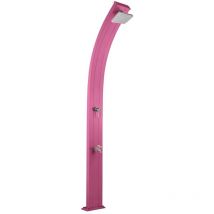 Formidra - spring 30L Ducha Solar Exterior - Aluminio - Enjuague de Pies, Cabezal y Mezclador - 26x12x228cm - Rosa