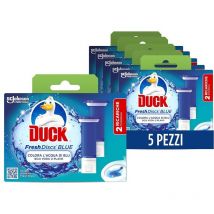 Duck Fresh Disc Set 10 Ricariche E 6 Dischetti Da Wc Ricarica Fragranza Blue