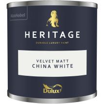 Velvet Matt - 125ml Tester Pot - China White - China White - Dulux Heritage