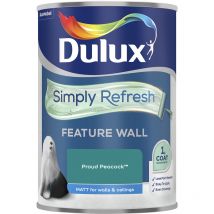 Dulux Simply Refresh Feature Wall Matt Emulsion Paint - 1.25L - Proud Peacock - Proud Peacock