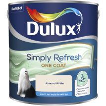 Dulux Simply Refresh One Coat Matt Emulsion Paint - 2.5L - Almond White - Almond White